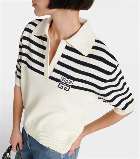 4G striped cropped sweater in cotton 